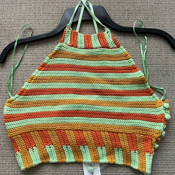 NWT UO Seraphina Striped High Neck Knit Top - Medium - Picture 6 of 13